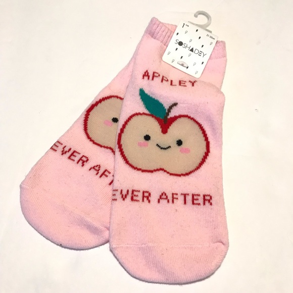 Forever 21 Accessories - Forever 21 Socks Appley After Print Pink Ankle NWT
